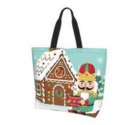 AOOEDM Borsa per la spesa riutilizzabile con motivo Schiaccianoci di Natale, 19 pezzi, grande borsa a tracolla unisex per la spiaggia, i viaggi e lo shopping.