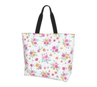 AOOEDM Borsa per la spesa riutilizzabile grande, unisex, con stampa floreale a pois colorati, ideale per la spiaggia, i viaggi e lo shopping.