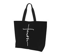 AOOEDM Borsa per la spesa riutilizzabile in tela da donna Faith Cross