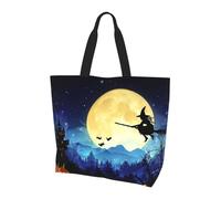 AOOEDM Borsa tote a forma di zucca di Halloween, borsa a tracolla riutilizzabile con stampa di pipistrelli e fantasmi per la spesa, la spiaggia e altri luoghi di ritrovo per uomo e donna.