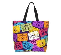 AOOEDM Borsa tote Art Mexican Sugar Skull per donna, grande borsa a tracolla casual con tasca interna, borsa a mano riutilizzabile, borsa per la spesa