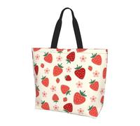 AOOEDM Borsa tote con fragole, borse a tracolla riutilizzabili in stile steampunk per la spesa, la spiaggia e altri luoghi di lavoro, per uomo e donna.