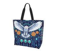 AOOEDM Borsa tote da nativo americano, borsa a tracolla riutilizzabile per la spesa, la spiaggia e per uomo, stile indiano, per uomo e donna.