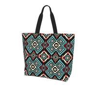 AOOEDM Borsa tote da nativo americano, borsa a tracolla riutilizzabile per la spesa, la spiaggia e per uomo, stile indiano, per uomo e donna.