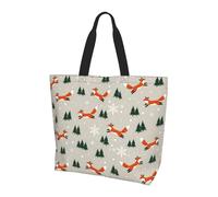 AOOEDM Borsa tote Fox per uomo e donna, borsa a tracolla riutilizzabile per la spesa, borsa a mano di grande capacità