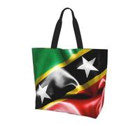AOOEDM Borsa tote grande da donna con bandiera di Saint Kitts e Nevis, borsa a tracolla casual, borsa a mano riutilizzabile per la spesa.
