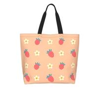 AOOEDM Borsa tote grande da donna con fragole pastello, borsa a tracolla casual con tasca interna, borsa a mano riutilizzabile, borsa per la spesa