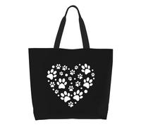 AOOEDM Borsa tote grande da donna con motivo A nera e cuore, ideale per il tempo libero, con tasca interna, riutilizzabile e adatta anche per lo shopping.