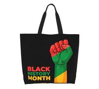 AOOEDM Borsa tote grande da donna per il Mese della Storia Nera, borsa a tracolla casual con tasca interna, borsa a mano riutilizzabile, borsa per la spesa.