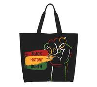 AOOEDM Borsa tote minimalista per il Black History Month 1 da donna, borsa a tracolla grande e casual con tasca interna, borsa a mano riutilizzabile, borsa per la spesa
