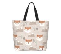 AOOEDM Borsa tote Retro Fox da donna, grande borsa a tracolla casual con tasca interna, borsa a mano riutilizzabile, borsa per la spesa