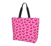 AOOEDM Borse a tracolla da donna con stampa a cuori per San Valentino, estetiche e carine, riutilizzabili, ideali per la spesa, i viaggi e le escursioni.