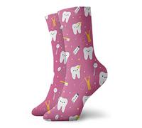 AOOEDM Calze a compressione alla moda per dentisti, calze da ginnastica imbottite in poliestere per prestazioni, per corsa, atletica