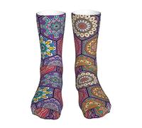 AOOEDM Calzini divertenti della novità della mandala variopinta tengono caldi i calzini del tubo dell'equipaggio atletico sveglio per il regalo delle donne degli uomini