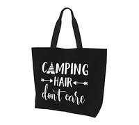 AOOEDM Camp Hair Don'T Care Ladies Canvas Tote Borsa della spesa riutilizzabile