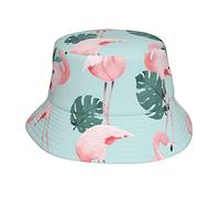 AOOEDM Cappello a Secchiello Unisex Verde Menta Fenicottero Cappello Estivo da Spiaggia da Viaggio Cappello da Pescatore a Tesa Larga