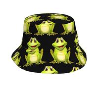 AOOEDM Cappello da Pescatore Unisex con Rana Verde Cappello Estivo da Spiaggia da Viaggio Cappello da Pescatore a Tesa Larga