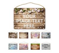 AOOEDM Cartelli in legno personalizzati con foto/testo/logo, cartello personalizzato per porta d'ingresso, giardino, caverna, bar, caffetteria