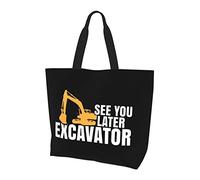 AOOEDM Ci vediamo più tardi Borsa della spesa riutilizzabile in tela da donna per escavatore