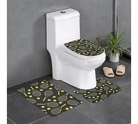 AOOEDM Divertente tappeto da bagno con racchette da tennis e palline da tennis, set da 3, morbido e confortevole, con retro antiscivolo, assorbente e lavabile in lavatrice, 61 x 40 cm