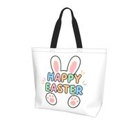 AOOEDM Felice Coniglietto di Pasqua 18 Simpatica Borsa per la spesa riutilizzabile Borsa grande unisex Borsa a tracolla per spiaggia, viaggi e shopping