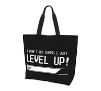 AOOEDM I Don't Get Older I Level Up Borsa della spesa riutilizzabile in tela da donna