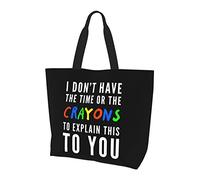 AOOEDM I Don't Have The Time Or The Crayons Borsa per la spesa riutilizzabile in tela da donna