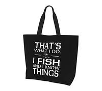 AOOEDM I Fish And I Know Things Borsa per la spesa riutilizzabile in tela da donna