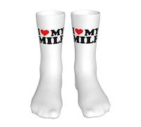 AOOEDM I Love Heart Calze Milfs Calze sportive da donna Calze Calze tubolari Calzini alti casuali per il controllo dell'umidità per donna Uomo 16 pollici