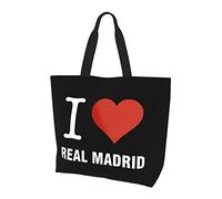 AOOEDM I Love Real Ladies Canvas Tote Shopping Bag riutilizzabile