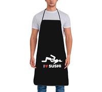 AOOEDM I Love Sushi Grembiule regolabile unisex impermeabile con grembiule da cucina tascabile da chef