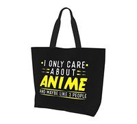AOOEDM I Only Care About Anime Ladies Canvas Tote Shopping Bag riutilizzabile