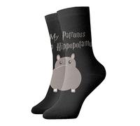 AOOEDM Il mio Patronus è un calzino da equipaggio casual ippopotamo che corre da escursionismo calzini a compressione calzino da lavoro calzino di personalità