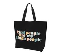 AOOEDM Kind People Are My Kinda People Borsa della spesa riutilizzabile in tela da donna