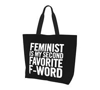 AOOEDM La femminista è la mia seconda borsa della spesa riutilizzabile in tela da donna con parola F preferita