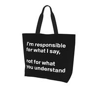 AOOEDM L'unico responsabile per quello che dico Borsa per la spesa riutilizzabile in tela da donna