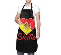 AOOEDM Orgoglio siciliano Bandiera della Sicilia Grembiule da cucina Grembiuli da cucina regolabili con tasca per donna uomo