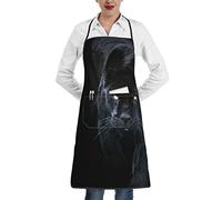AOOEDM Panther With Blue Eyes Il grembiule da cucina da cucina da donna è impermeabile e resistente alle macchie, durevole, grembiule da chef con tasche regolabili