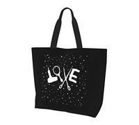 AOOEDM Parrucchiere Love Hair Stylist Case Ladies Canvas Tote Borsa della spesa riutilizzabile