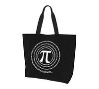 AOOEDM Pi Day 3.14 Spiral Pi Math Ladies Canvas Tote Borsa della spesa riutilizzabile
