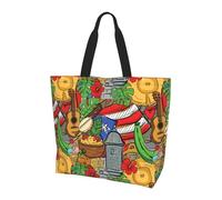 AOOEDM Puerto Rico 1 Simpatica borsa della spesa riutilizzabile, borsa tote grande unisex a tracolla per la spiaggia, i viaggi e lo shopping