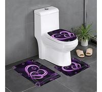 AOOEDM Set di 3 tappeti da bagno Eternal Pure Love - Morbido e confortevole con retro antiscivolo - Assorbente e lavabile in lavatrice 24x16 pollici