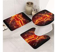 AOOEDM Set di 3 tappetini da bagno antiscivolo con motivo Fiamma di donna nuda