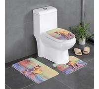 AOOEDM Set di 3 tappetini da bagno Energetic Horse - Morbidi e confortevoli con retro antiscivolo - Assorbenti e lavabili in lavatrice 24x16 pollici