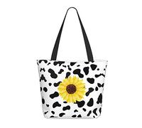 AOOEDM Shopping bag da donna modello mucca e girasole 13x11x7in.Il regalo perfetto per San Valentino.È il miglior regalo di San Valentino per mamma, figlia, moglie, ecc.