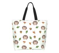 AOOEDM Simpatica borsa tote con riccio e fungo per donna, grande borsa a tracolla casual con tasca interna, borsa a mano riutilizzabile, borsa per la spesa