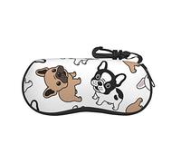 AOOEDM Simpatica custodia per occhiali Bulldog francese, custodia morbida per occhiali da sole Custodia protettiva per occhiali con gancio per uomo donna