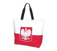 AOOEDM Simpatiche borse tote con la bandiera della Polonia, borsa a tracolla da donna per la spesa, borsa riutilizzabile polacca per lavoro, spiaggia e viaggi.