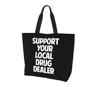 AOOEDM Sostieni il tuo spacciatore di droga locale Borsa per la spesa riutilizzabile in tela da donna