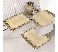 AOOEDM Tappetino da bagno antiscivolo con bordo a pigna, set da 3 pezzi